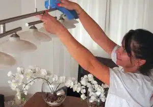 Wohnungsreinigung: Putzfrau beim Staubwischen